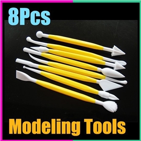 BuySKU71910 8-in-1 Cake Decorating Sugarcraft Modelling Sculpting Tools Kit (Yellow)