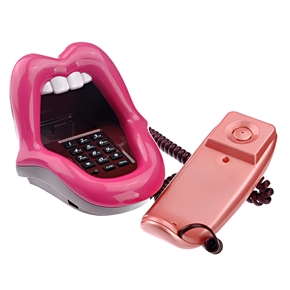 BuySKU71996 AR-5056 Super Mouth Tongue Style Novelty Wired Telephone with Phone Cable (Rosy)