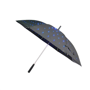 BuySKU71913 Beautiful 23*8K Blue LED Stars Twinkle Umbrella LED Straight Umbrella with Flashlight (Black)