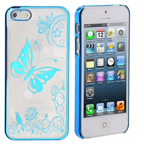 BuySKU72108 Beautiful Butterfly Pattern Transparent Hard Protective Back Case Cover for iPhone 5 (Blue)