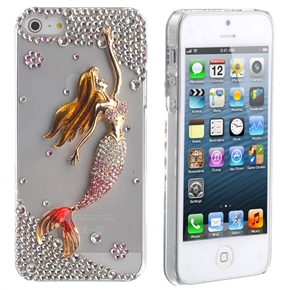 BuySKU71746 Beautiful Rhinestones Decor 3D Mermaid Style Hard Protective Back Case Cover for iPhone 5 (Pink)
