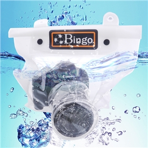 BuySKU72224 Bingo WP04-1 Soft TPU Waterproof Bag Protective Cover for 10.2cm Short Lens SLR Camera (White)