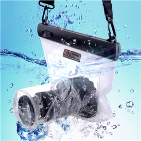 BuySKU72049 Bingo WP04-8 Clip-on Type TPU Waterproof Bag Protective Case for 15cm Long Lens SLR Camera (Black)