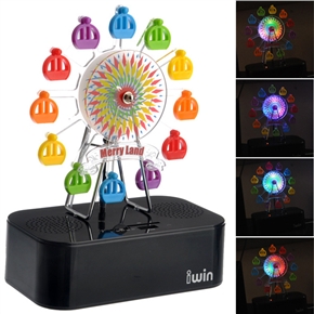 BuySKU71750 Colorful LED Ferris Wheel Multimedia Digital Speaker USB Music MP3 Player (Black)