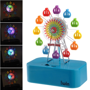BuySKU71751 Colorful LED Ferris Wheel Multimedia Digital Speaker USB Music MP3 Player (Blue)