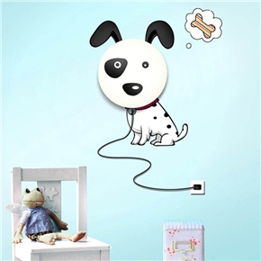 BuySKU72445 Creative DIY Cartoon 3D Spotted Dog Style Wall Sticker Wall Lamp Night Light Lamp for Bedroom /Living Room