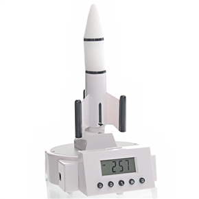 BuySKU72045 Creative Rocket Shaped Rocket Launching Digital Alarm Clock (Black & White)