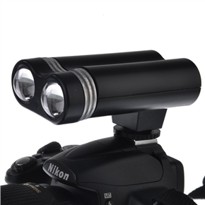 BuySKU71810 Double-head Rechargeable Hot Shoe LED Light Lamp for Digital Camera & Video