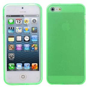 BuySKU72318 Durable Matte Surface Soft Transparent TPU Protective Back Case Cover for iPhone 5 (Green)
