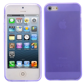 BuySKU72319 Durable Matte Surface Soft Transparent TPU Protective Back Case Cover for iPhone 5 (Purple)