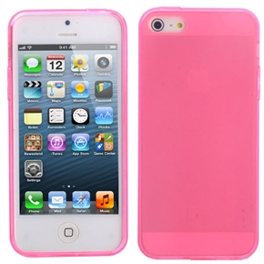 BuySKU72321 Durable Matte Surface Soft Transparent TPU Protective Back Case Cover for iPhone 5 (Rosy)