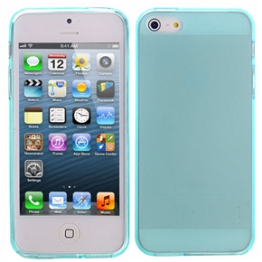 BuySKU72320 Durable Matte Surface Soft Transparent TPU Protective Back Case Cover for iPhone 5 (Sky-blue)