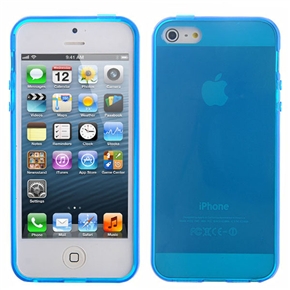 BuySKU72312 Durable Smooth Surface Transparent Soft TPU Protective Back Case Cover for iPhone 5 (Blue)