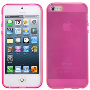 BuySKU72313 Durable Smooth Surface Transparent Soft TPU Protective Back Case Cover for iPhone 5 (Rosy)