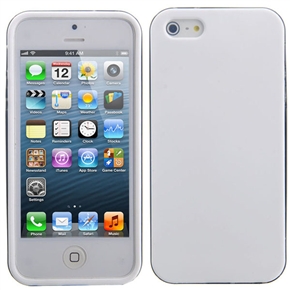 BuySKU72333 Durable Soft TPU Protective Back Case Cover with Black Frame for iPhone 5 (White)