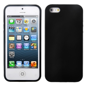BuySKU72330 Durable Soft TPU Protective Back Case Cover with White Frame for iPhone 5 (Black)