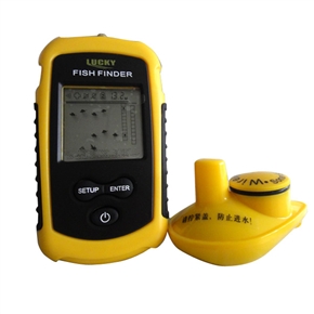 BuySKU72221 FFW1108-1 Portable Wireless Sonar Sensor Fish Finder with LCD Screen (Yellow)