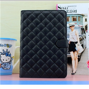 BuySKU72426 Fashion Rhombus Pattern PU Protective Case Cover with Sleep/Wake-up Function & Stand for iPad mini (Black)