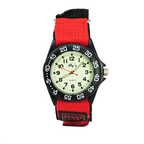 BuySKU72257 Fashion Waterproof  Luminous Round Dial Men's Quartz Sports Wrist Watch with Nylon Band (Red)