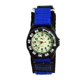 BuySKU72252 Fashion Waterproof  Luminous Round Dial Women's Quartz Sports Wrist Watch with Nylon Band (Blue)