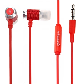 BuySKU72437 Gorsun GS-C281 3.5mm-plug Wired Stereo In-ear Earphones Headset with Microphone for iPhone /iPad /iPod (Red)