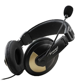 BuySKU72375 Gorsun GS-M9200MV 3.5mm-plug Wired Stereo Head-band Computer Headset Headphone with Microphone (Black)