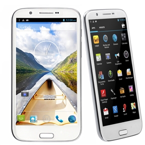 BuySKU72370 H3088 Android 4.2 MTK6589 Quad-core 5.7-inch HD IPS Screen 8.0MP Camera GPS 1GB/4Gb 3G Smartphone (White)