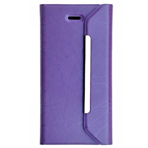 BuySKU72495 Left-right Open Style Lightning Pattern PU Protective Case Cover for iPhone 5 (Purple)
