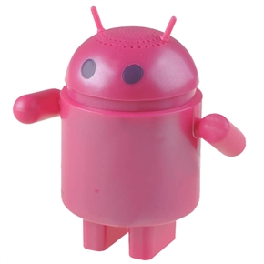 BuySKU72028 Lovely Robot Shaped Mini Audio Speaker with TF/USB Slots & 3.5mm Line-in Port (Rose Red)