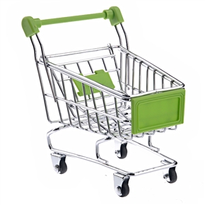BuySKU72082 Mini Shopping Cart Shaped Storage Basket Desktop Organizer (Green)