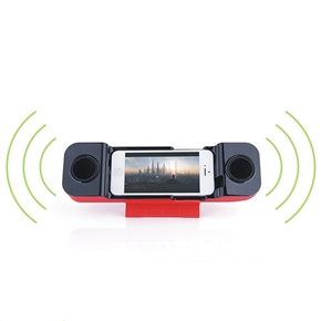 BuySKU71754 Multifunctional Handset Speaker Amplifier Stand Holder for iPhone 5 (Red)