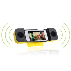 BuySKU71774 Multifunctional Handset Speaker Amplifier Stand Holder for iPhone 5 (Yellow)