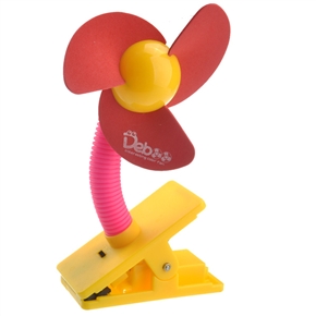 BuySKU71935 No.0801-1C Clip-on Style 2 * AA /USB Powered Electric Cooling Fan for Children (Red & Yellow)