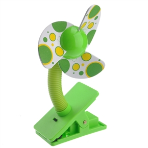 BuySKU71934 No.1228 Clip-on Style 2 * AA /USB Powered Electric Cooling Fan for Children (Green)