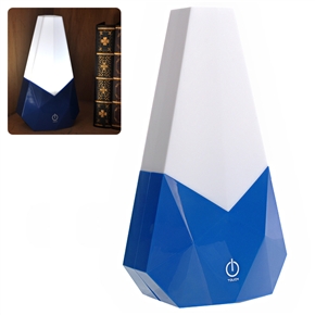 BuySKU72452 Novelty Diamond Shaped Rechargeable Touch Sensitive LED Table Light Reading Lamp (White & Blue)