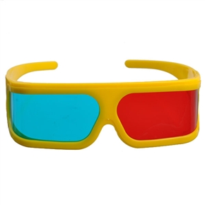 BuySKU71986 Plastic Frame 3D Glasses 3D Movie Video Game Glasses JD-A61 (Yellow)