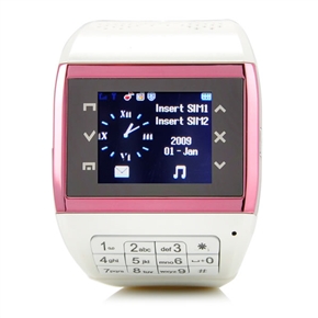 BuySKU71927 Q8 1.2-inch Touch Screen Dual-SIM Quad-band Wrist Watch Mobile Phone with Camera FM Bluetooth (White)