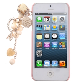 BuySKU71747 Romantic 3D Heart-shaped Pattern Pearls Decor Hard Protective Back Case Cover for iPhone 5 (Pink)