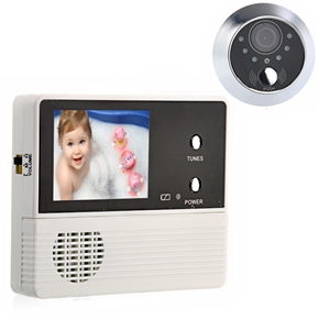 BuySKU71652 S18 2.4-inch TFT-LCD 0.3MP Electronic Peephole Viewer Digital Door Viewer with Door Bell (White)