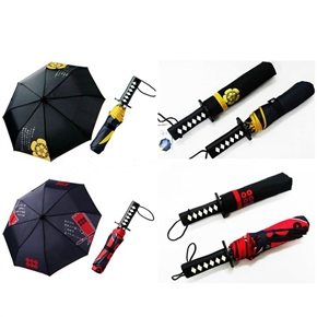 BuySKU72230 Ultra-light Portable Japanese Samurai Sword Style UV Protection Telescopic Folding Umbrella (Red)