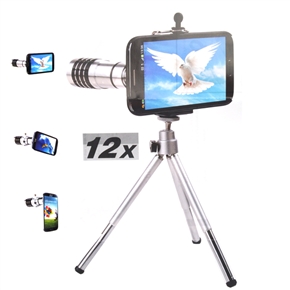 BuySKU72761 12X Zoom Mobile Telephoto Lens Kit with Tripod & Back Case for Samsung Galaxy S IV /i9500