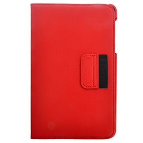 BuySKU72612 360-degree Rotating Stand PU Protective Case Cover with Card Holder for Google Nexus 7 7-inch Tablet PC (Red)