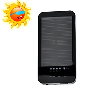 BuySKU55635 3600mAh USB Solar Power Charger with LED Flashlight for iPhone Cell Phone PDA PSP MP3 MP4 (Black)