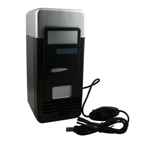 BuySKU72727 Creative Cooling & Heating Dual-use USB Powered Mini Fridge Refrigerator (Black)