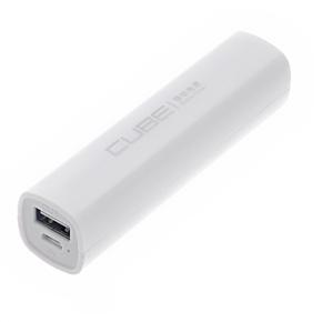 BuySKU72757 Cube E02A 2000mAh Mobile Power Bank External Battery Charger for iPhone /Samsung /HTC /MP3 /MP4 (White)
