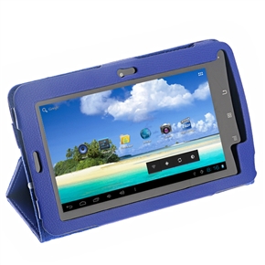Durable PU Protective Case Cover with Stand & Elastic Strap for Allwinner A10 7-inch Tablet PC (Blue) 