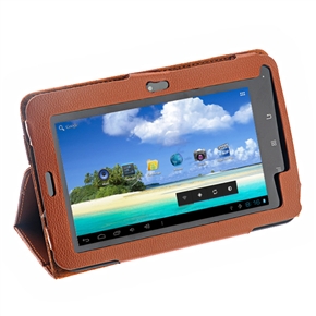 Durable PU Protective Case Cover with Stand & Elastic Strap for Allwinner A10 7-inch Tablet PC (Brown) 