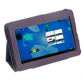 Durable PU Protective Case Cover with Stand & Elastic Strap for Q88 /Q8 7-inch Tablet PC (Purple)