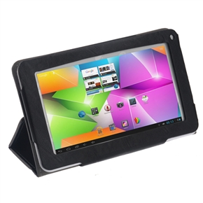 BuySKU72663 Durable PU Protective Case Cover with Stand & Magnetic Snap for Cube U26GT 7-inch Tablet PC (Black)