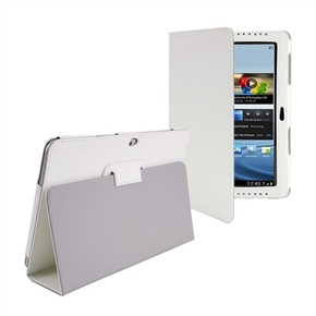BuySKU73080 Durable PU Protective Flip Case Cover with Stand for Samsung Galaxy Tab 10.1" P5100 /P7510 (White)